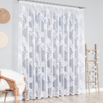 Biała gotowa firanka żakardowa 230x500cm 018920BT