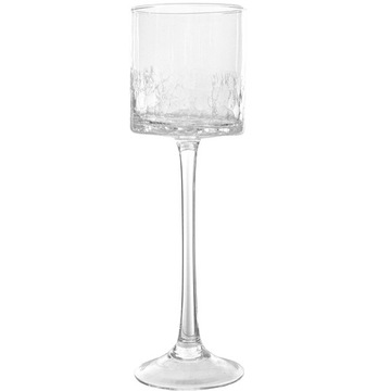 SZKLANY ŚWIECZNIK NA NÓŻCE 35 cm KRAKLA