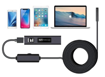 ENDOSKOP KAMERA INSPEKCYJNA 3.5M USB WIFI 8MM HD LED TELEFON PC ANDROID IOS