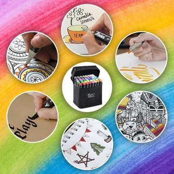 АЛКОГОЛЬНЫЕ МАРКЕРЫ 48 шт. Маркеры Маркеры Двусторонние маркеры Pro + СУМКА