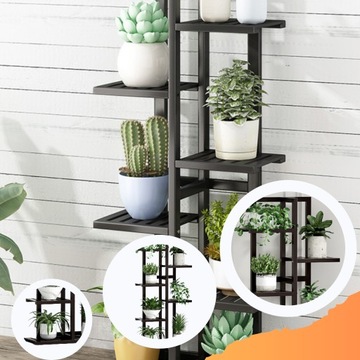 CZERŃ STOJAK NA KWIATY KWIETNIK SZAFKA STOJAK NA ROŚLINY 122CM X 20CM X40CM