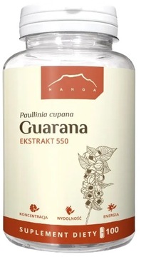 Guarana EKSTRAKT 550 X 100 kapsułek NANGA