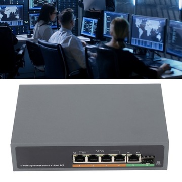 Коммутатор PoE, 5 портов, полный гигабитный оптоволоконный интерфейс SFP, ieee802.3af/at 6