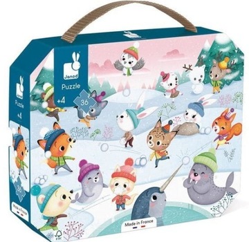 Zabawa na śniegu 36 El. JANOD Puzzle w walizce