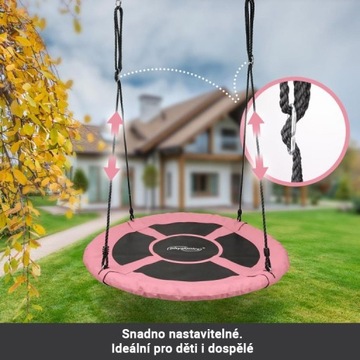 Physionics Huśtawka w kształcie koła, różowa, 100 cm