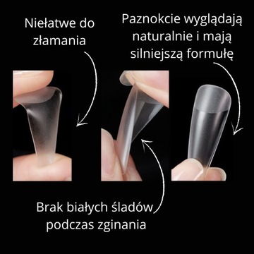 ГИБКИЕ ПРОЗРАЧНЫЕ НАСАДКИ 120 ШТ МИНДАЛЬ МИНДАЛЬ ИСКУССТВЕННЫЕ ТОНКИЕ ГИБКИЕ
