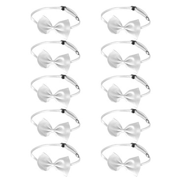 10 шт. Детские галстуки-бабочки на свадьбу и выпускной для мальчиков и девочек с белым бантом.