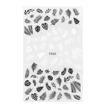 САМОКЛЕЯЩАЯСЯ НАКЛЕЙКА ЛИСТЬЯ ЧЕРНАЯ И БЕЛАЯ