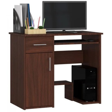 Biurko komputerowe wenge 90 cm 1 szuflada 2 półki