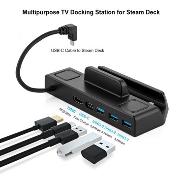 Док-станция 5 в 1 4K HDMI Steam Deck USB C