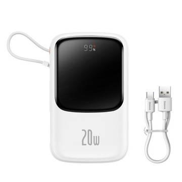 Bateria Zewnętrzna Powerbank BASEUS 10000mAh PD 20W z kablem do Lightning
