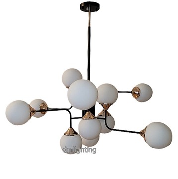 Duża lampa sufitowa wisząca mleczne kule