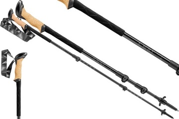 Kije kijki trekkingowe LEKI BLACK CARBON 100-135cm