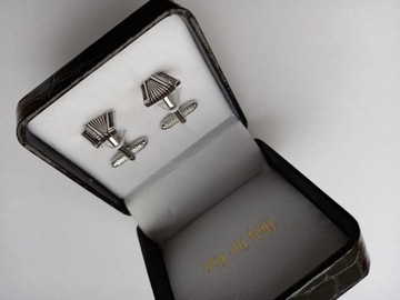 Серебряные запонки для рубашки-аккордеона