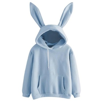 Królik Ucha Bluzy Kawaii Różowy Bunny Bluzy Kobiet