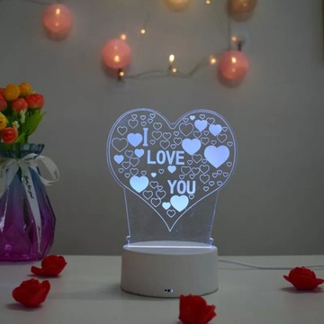 3D светодиодный ночник подарок на годовщину Я люблю тебя