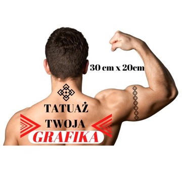 Tatuaż tymczasowy TWOJA GRAFIKA LOGO 30 x 20cm- A4