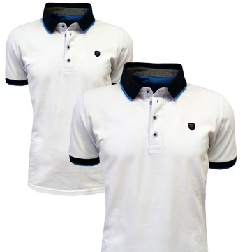 Koszulka polo męska tshirt sportowy z kołnierzem BIAŁA XL