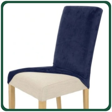 НАБОР ИЗ 4 ШТ. ЧЕХОЛЫ ЧЕХОЛ НА СТУЛ, ТЕМНО-СИНИЙ ВЕЛЮР, ЭЛАСТИК