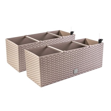 2x doniczka balkonowa z systemami DRTC500 mocca