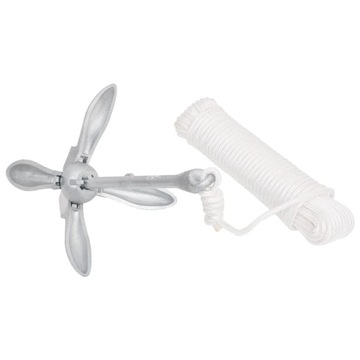 Якорь складной с веревкой, серебро, 2,5 кг, ковкий чугун