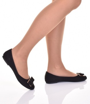 ЧЕРНЫЕ МАТОВЫЕ ЭЛЕГАНТНЫЕ КОЖАНЫЕ БАЛЕТКИ С БАНТОМ