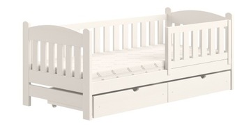 Łóżko dla dziecka DREWNIANE z barierką szuflady 80x180 Z SZUFLADAMI SOLIDNE