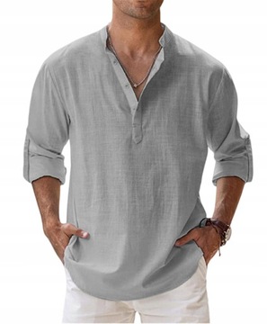 Koszula męska casual NZ015 długi rękaw relaxed bawełna rozmiar XL