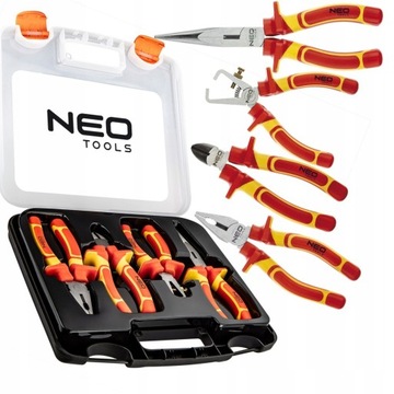 NEO TOOLS ZESTAW SZCZYPCE DLA ELEKTRYKA 1000V 4 sztuki 160mm WALIZKA 01-236