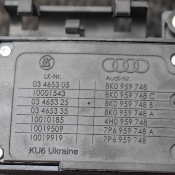 AUDI A7 SPORTBACK 4G8 PŘEPÍNAČ PŘEDNÍHO PRAVÉHO SEDAČKY 8K0959748B 2