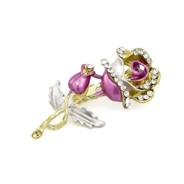 БРОШЬ из РОЗОВОГО ЗОЛОТА С ЦИРКОНИЯМИ