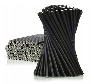 ЧЕРНАЯ БУМАЖНАЯ СОЛОМКА 8Х19,7 СМ 100 ШТ.