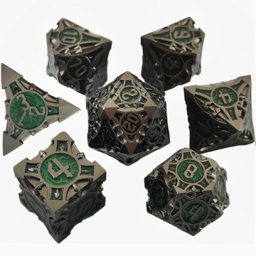 НАБОР «ТОКСИЧНЫЙ ПОРТАЛ» ИЗ 7 МЕТАЛЛИЧЕСКИХ РПГ-КУБИКОВ