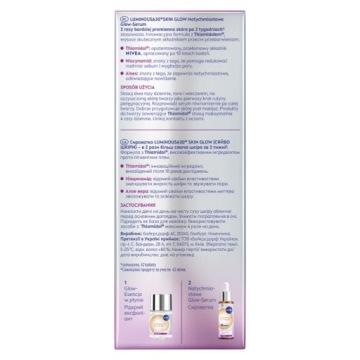 NIVEA Luminous 630 Skin Glow Serum Pores + Пилинг для лица + Косметичка