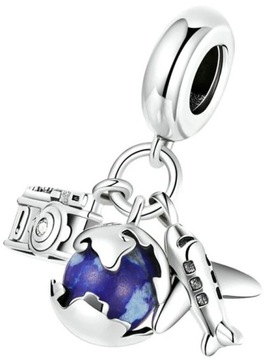 Charms Zawieszka Charms Podróże Wakacje Samolot Aparat Charmsy Trusky