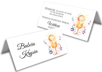 Winietki na I Komunię, komunijne z podziękowaniem