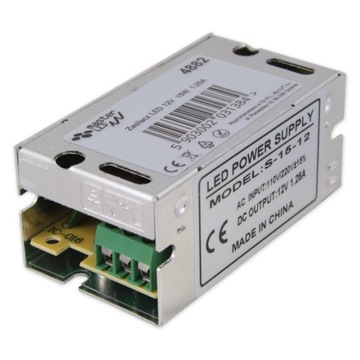 Zasilacz montażowy 1,25A do taśm LED 12V 15W IP20