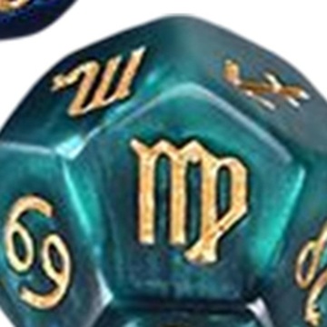 3 фиолетовых, зеленых и синих кубика для астрологического гадания