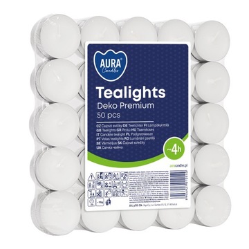 Świeca Tealight PODGRZEWACZE 50 szt świeczka 4 h