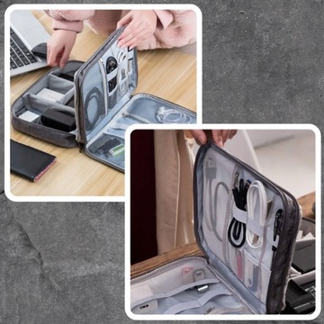 ORGANIZER PODRÓŻNY TORBA ETUI NA ŁADOWARKI KABLE