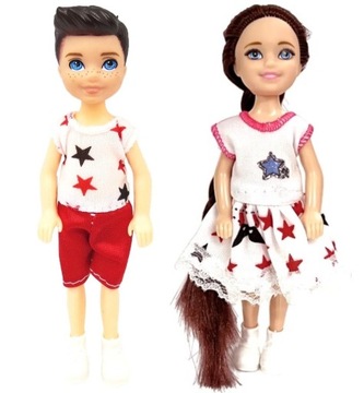 LALKA DWIE LALECZKI DZIECI DLA BARBIE I KENA CHŁOPCZYK I DZIEWCZYNKA