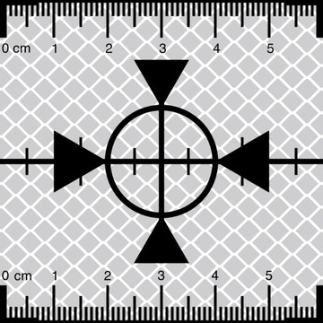 Tarczka dalmiercza 60mm x 60mm z podziałką - kolor biały