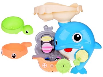 ЛОДКА С ПИНГВИНАМИ ДЕЛЬФИН ИГРУШКА ДЛЯ ВАННЫ