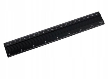 LINIJKA ALUMINIOWA D.RECT 20cm CZARNA metalowa