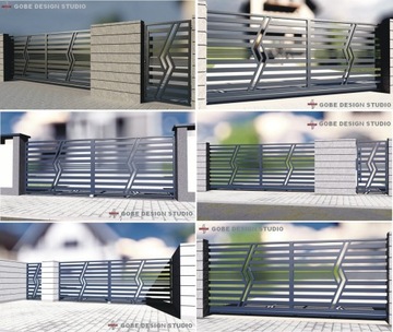 nowoczesna brama ogrodzenie metalowe panel Gobe