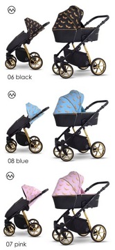 zloty wózek ze skrzydłami 2w1 LONEX PAX WINGS