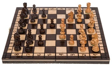 GRA 2w1 SZACHY - WARCABY L - DREWNIANE 34 x 34 cm