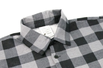 МУЖСКАЯ ФЛАНЕЛЕВАЯ РАБОЧАЯ РУБАШКА В КЛЕТКУ, СЕРАЯ ХЛОПКА 2XL