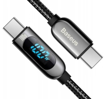 KABEL USB-C BASEUS Z MIERNIKIEM SZYBKIE ŁADOWANIE TYP-C 100W QC 4.0 5A 2M