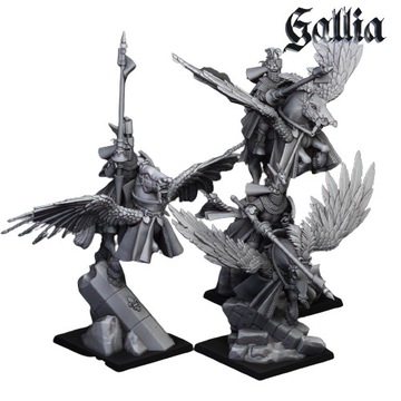 Gallia Knigths on Pegasus - Highlands Miniatures - Druk 3D